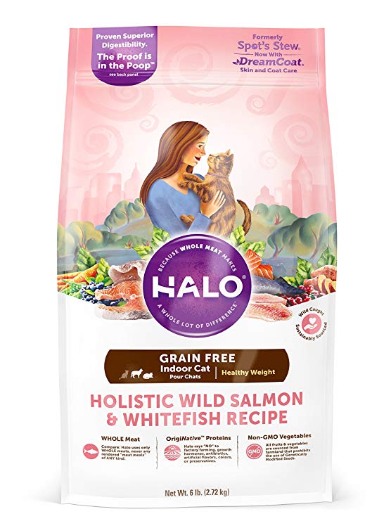 Halo Holistic Grain Free Natural Dry Cat Food Indoor Adult Cats