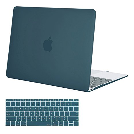 Mosiso Plastic Hard Shell Case with Keyboard Cover for MacBook 12 Inch with Retina Display Model A1534 (Newest Version 2017/2016/2015), Deep Teal
