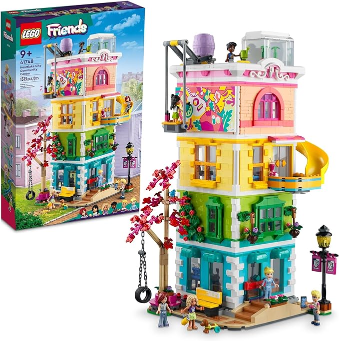 LEGO Friends Heartlake City Community Center 41748 Building Toy Set; Creative Challenge for Ages 9 , Includes 6 Mini-Dolls, a Pet Dog and Lots of Accessories, a Fun Gift for Kids who Love Role Play