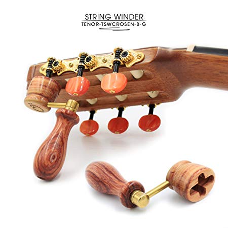 "ROSEN" Handcrafted Wooden Guitar String Winder by Tenor. Designed For Classical, Flamenco, Acoustic, Electric Guitars and Ukuleles. Made Of Solid Handpicked ROSEN Wood. Beautiful Vintage Look.