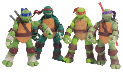 NuoYa Teenage Mutant Ninja Turtles Classic Collection 12cm Figure 4pcs Set Green, Free
