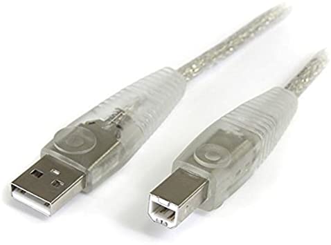 StarTech.com 10 ft Transparent USB 2.0 Cable - A to B - USB cable - USB (M) to USB Type B (M) - USB 2.0 - 10 ft - molded - transparent - USB2HAB10T