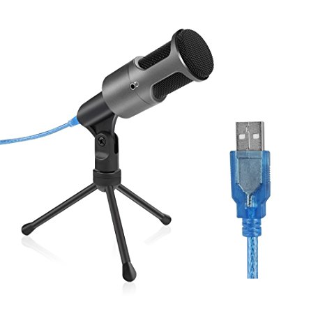 ARCHEER USB Studio Condenser Microphone for Laptop Computer PC, Home Studio USB Microphone for Recording, Podcasting