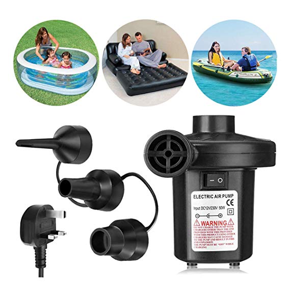 Wesho Electric Pump for Inflatables Air Pump Paddling Pool Pump 220-240V/150W Electric Pump, Paddling Pools Pump for Air bed, Blow up Bed Pump for Camping Sports, Kids Paddling Pools
