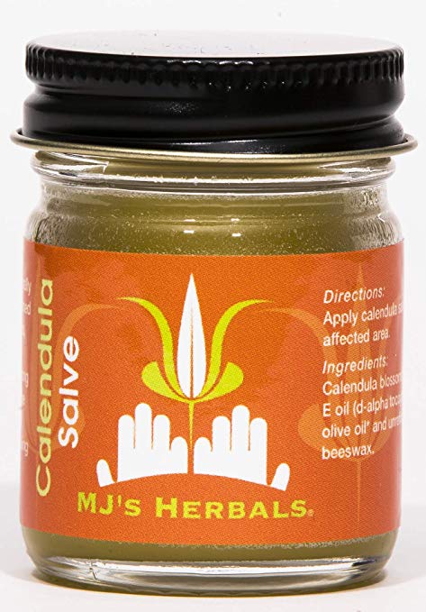MJ's Herbals Calendula Salve 4 Ounce Concentrate: Sensitive Skin Treatment, Organic, No Gluten, No Synthetics, No Parabens, No Petroleum, No Artificial Fragrance (Balm, Ointment, Cream, Moisturizer)