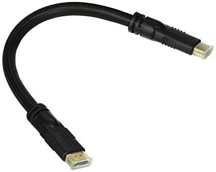 Monoprice 1ft 24AWG CL2 High Speed HDMI® With Ethernet Cable w/ Net Jacket - Black