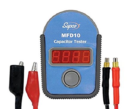 Supco MFD10 Digital Capacitor Tester with LED Display, 0.01 to 10000mF Range, +/- 5% Accuracy