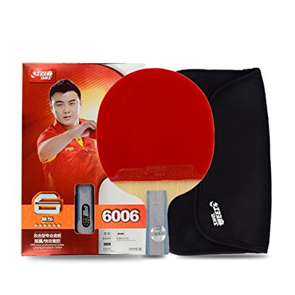 DHS 6-Star Premium Table Tennis Racket Ping Pong Paddle Blade Inverted Rubber with Carry Case