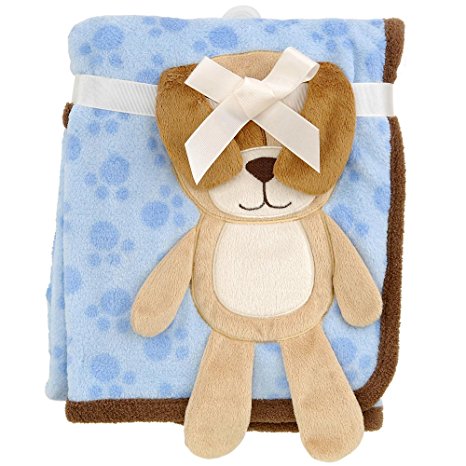 Babies R Us 3D Puppy Blanket - Blue - 30 x 40