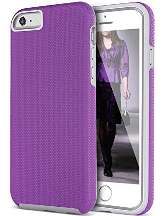 iPhone 6S Case, iPhone 6 Case, BENTOBEN Dual Layer Hybrid Ultra Slim Anti-Slip Heavy Duty Shockproof Soft Inner Bumper Hard Shell Cover Skidproof Protective Case for iPhone 6 6S 4.7 inch, Purple