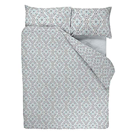 SASA CRAZE Bedding Poly Cotton Duvet Cover Set with 2 Pillowcases, Double - Tiago Indigo