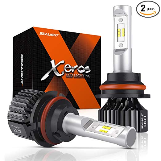 SEALIGHT 9007 LED Headlight Bulbs HB5 Hi/Lo Beam Bulbs Fanless Super Bright 6500LM 6000K Cool White All-in-One Conversion Kit Upgraded 12x CSP Chips