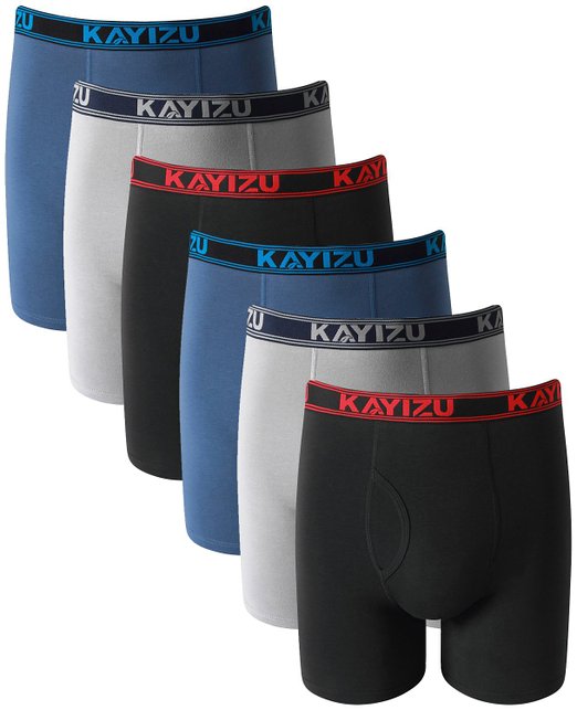 Men's Underwear, KAYIZU Brand Ultimate Soft Cotton Boxer Brief (6-Pack)