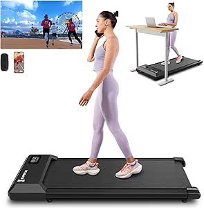 Superun Walking Pad, Under Desk Walking Pad Treadmills for Home & Office, 2.5HP Small Walking Treadmill, Portable Mini Treadmill with Remote Control & Smart Motion APP, 265 Lbs Capacity