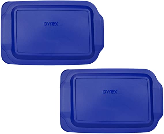 (2) Pyrex 233-PC 3 Quart Blue 9" x 13" Baking Dish Lids - Will NOT Fit Easy Grab Baking Dish