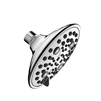 ALTON SHR22040 ABS 6-Function Overhead Chrome Finish Shower without Arm (Silver, 6 Inch)