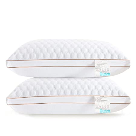 beegod Pillows for Sleeping, Quality Bed Pillows Super Soft & Comfortable Relief Migraine & Neck Pain Pillow Good for Side and Back Sleeper (2 Pack-White)