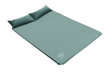 Sy 2 Persons Self Inflating Sleeping Pad with Pillow Army Green Color,extra Wide & Thick,foldable Sleeping Mat,camping Sleeping Bed,for Outdoor,travel,beach,home