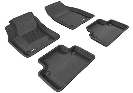 3D MAXpider Complete Set Custom Fit All-Weather Floor Mat for Select Volvo S40 Models - Kagu Rubber (Black)