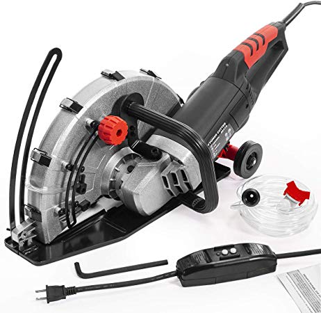 XtremepowerUS 2600W Electric 14" Disc Cutter Circular Saw Power Angle Cutter Wet/Dry Circular Blade w/Guide Roller