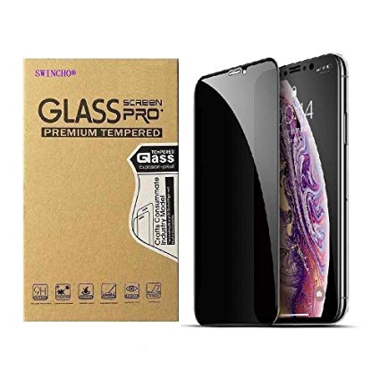 XR Screen Protector - SWINCHO iPhone XR Privacy Screen Protector Tempered Glass, 4D Full-Coverage, Bubble-Free, Anti-Peeping, Case Friendly (6.1 inch)