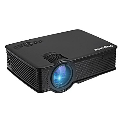 Full Color LCD Pico Projector, Joyhero GP - 9 Mini 2000 Lumens Support 1920 x 1080 Pixels Multimedia Portable HD LCD Projector for Home Theater Entertainment，Party and Games, Black