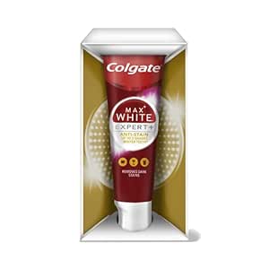 Colgate Zahnpasta Max White Expert Anti-Stain 75 ml – entfernt Zahn-Verfärbungen effektiv – fortschrittliche Zahnaufhellung für ein weißeres Lächeln