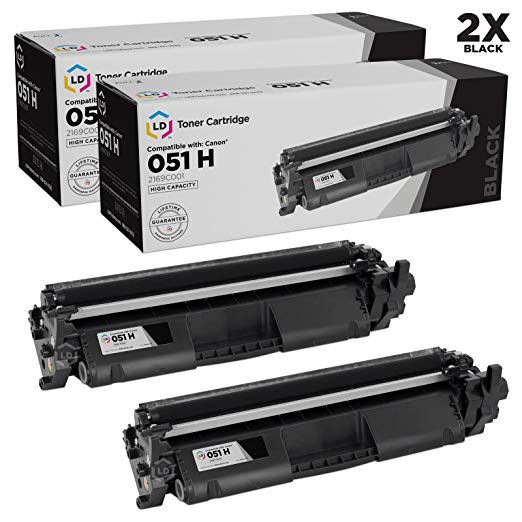 LD Compatible Toner Cartridge Replacement for Canon 051H 2169C001 High Capacity (Black, 2-Pack)