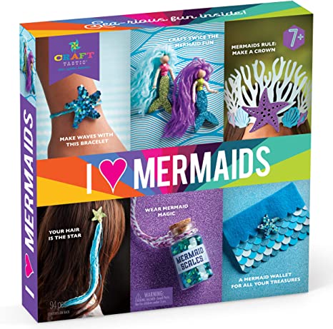 Craft-tastic I Love Mermaids Kit - Craft Kit Makes 6 Different Mermaid Themed Craft Projects