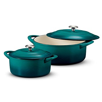 Tramontina Set of two Dutch ovens, 7 qt. and 4 qt. color: Teal