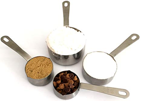 Stainless Steel Measuring Cups, 4 piece set, Chef Quality and Commercial Durability - CEK Choice