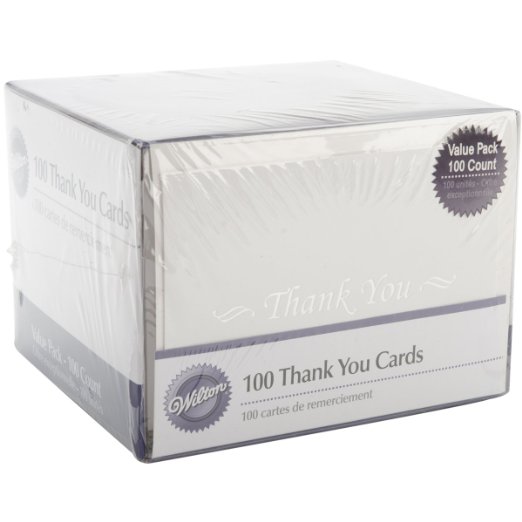 Wilton 100-Pack Basic Thank You Cards