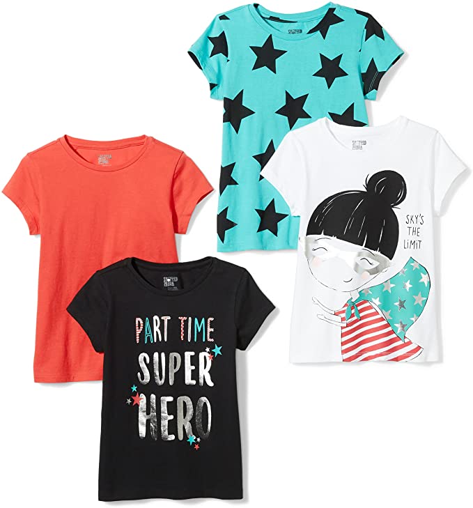 Amazon Brand - Spotted Zebra Girls' Short-Sleeve T-Shirts