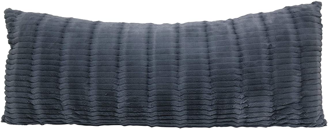 Brentwood Originals Cut Fur Pillow, 20x48, Grey