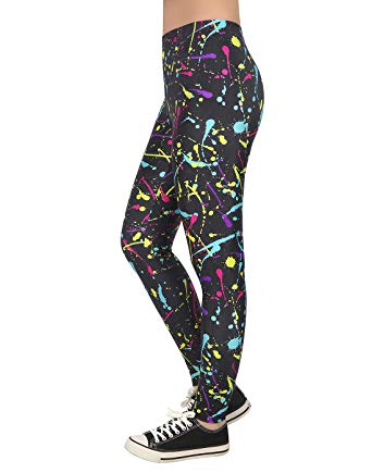 HDE Trendy Design Workout Leggings - Fun Fashion Graphic Printed Cute Patterns