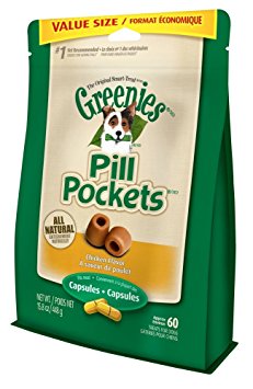 GREENIES PILL POCKETS Treats for Dogs Chicken - Capsule Size 15.8 oz. 60 Treats