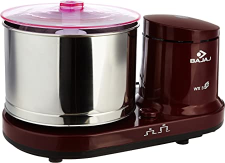 Bajaj WX 3 150-Watt Wet Grinder without Arm (Maroon)