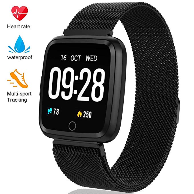 Fitness Tracker - Activity Tracker with Step Counter - Waterproof SmartWatch with Heart Rate Monitor - Fit Watch Sleep Monitor Step Counter for Android & iPhone