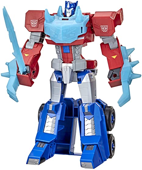 Transformers Toys Bumblebee Cyberverse Adventures Dinobots Unite Roll N’ Change Optimus Prime Push-to-Convert Action Figure, 6 and Up, 10-inch