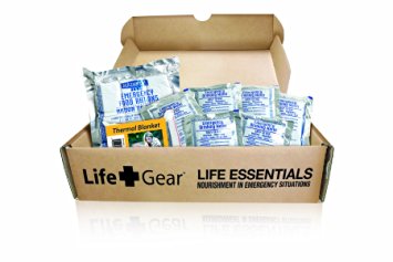 Life Gear Emergency Food, Water & Thermal blanket for 1 person, 3 days, add to emergency or survival kit