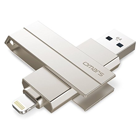 iOS Flash Drive 64GB, Omars USB 3.0 Memory Stick Expansion for iPhone iPad iOS PC Macbook [Apple MFI Certified]