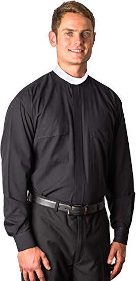 mds 8000 Cottonrich Neckband (Banded Collar) Clergy Shirt Long Sleeves