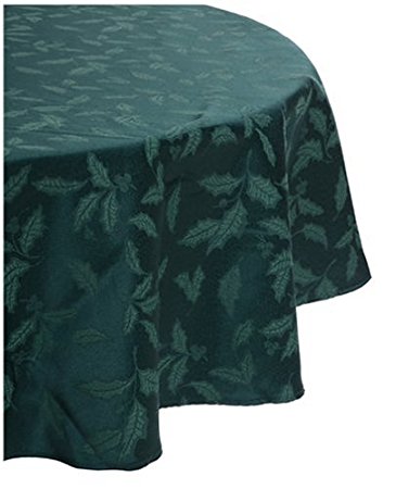 Lenox Holly Damask Tablecloth, 70-Inch Round, Green