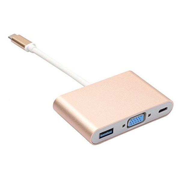 OURSPOP USB-C445576 USB 3.1 Hub Type-C to VGA /Charging /USB3.0 /USB C Adapter