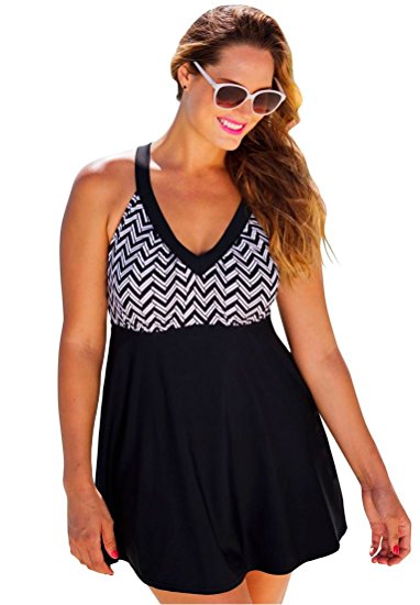 Women's Plus Size Shore Club V-Neck Swimdress