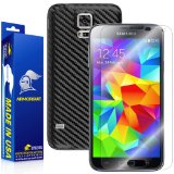 ArmorSuit MilitaryShield - Samsung Galaxy S5 Screen Protector  Black Carbon Fiber Full Body Skin Protector  Front Anti-Bubble Ultra HD - Extreme Clarity and Touch Responsive Shield with Lifetime Free Replacements - Retail Packaging