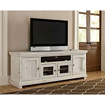 Progressive Furniture P610E-74 Willow Console, 74", Distressed White