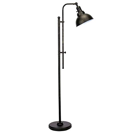 CO-Z Industrial Floor Lamp Adjustable, 65 Inches Rustic Floor Task Lamp in Aged Bronze Finish, Standing Lamp with Metal Shade for Living Room Reading Bedroom Office.