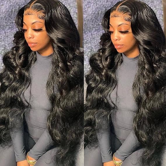 ISEE Hair Transparent Body Wave Lace Front Wigs Human Hair 26 Inch 13x4 Lace Frontal Human Hair Wigs Pre Plucked for Black Women 200% Density Body Wave Wig with Baby Hair Natural Color