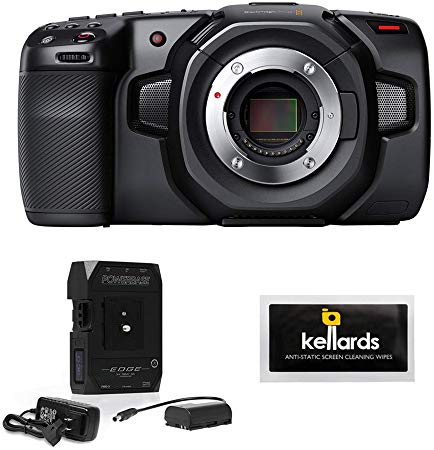 Blackmagic Design Pocket Cinema Camera 4K with Core SWX Powerbase Edge Battery & Screen Cleaning Wipes (5-Pack) Bundle